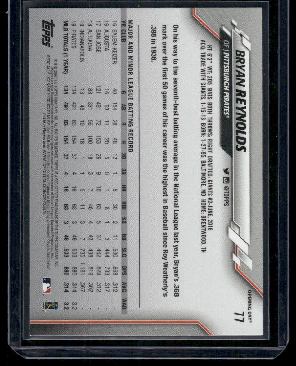 2020 Topps Opening Day Bryan Reynolds #77 / Baseball