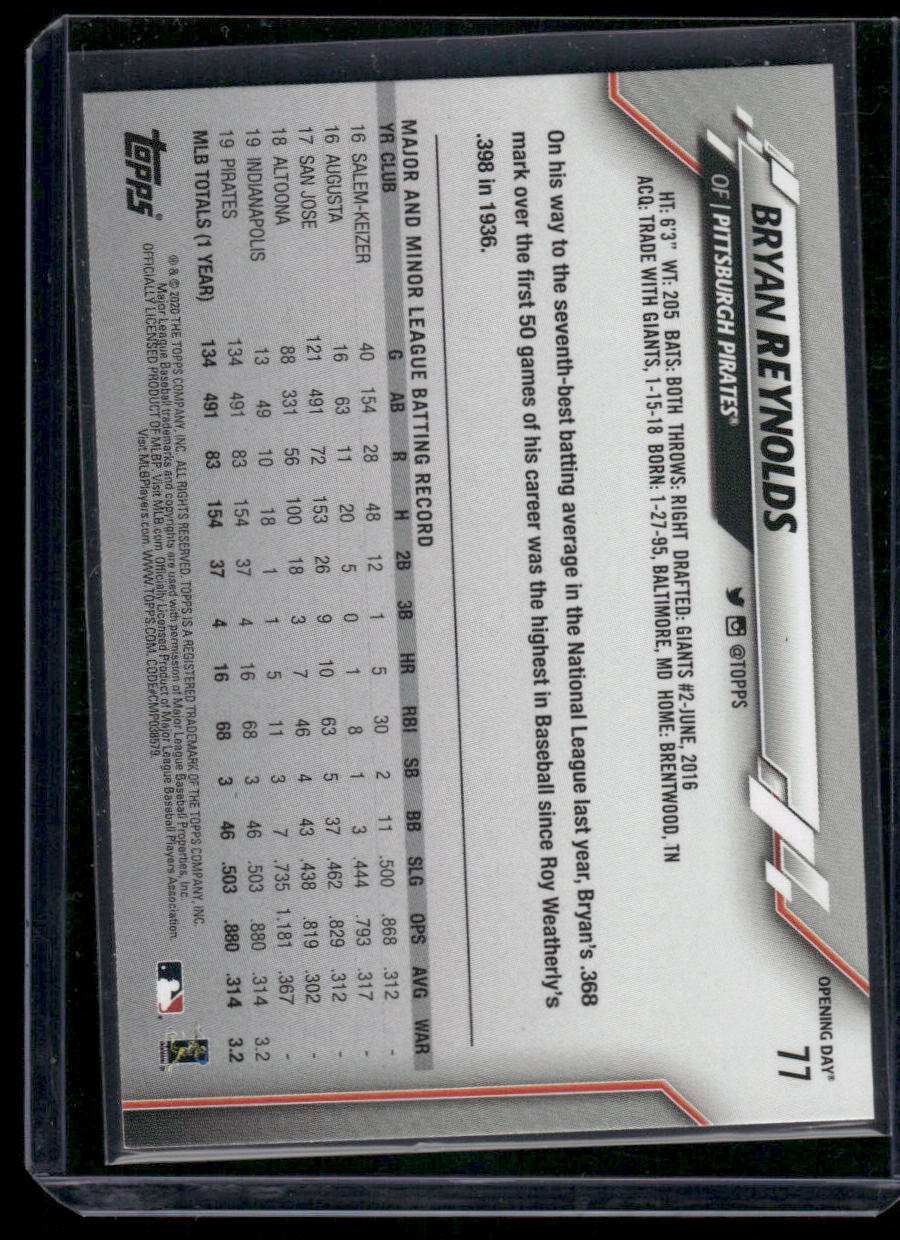 2020 Topps Opening Day Bryan Reynolds #77 Baseball