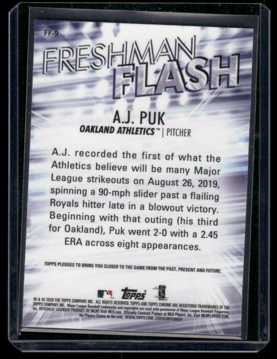 2020 Topps Chrome Freshman Flash A.J. Puk #FF-9 RC Baseball