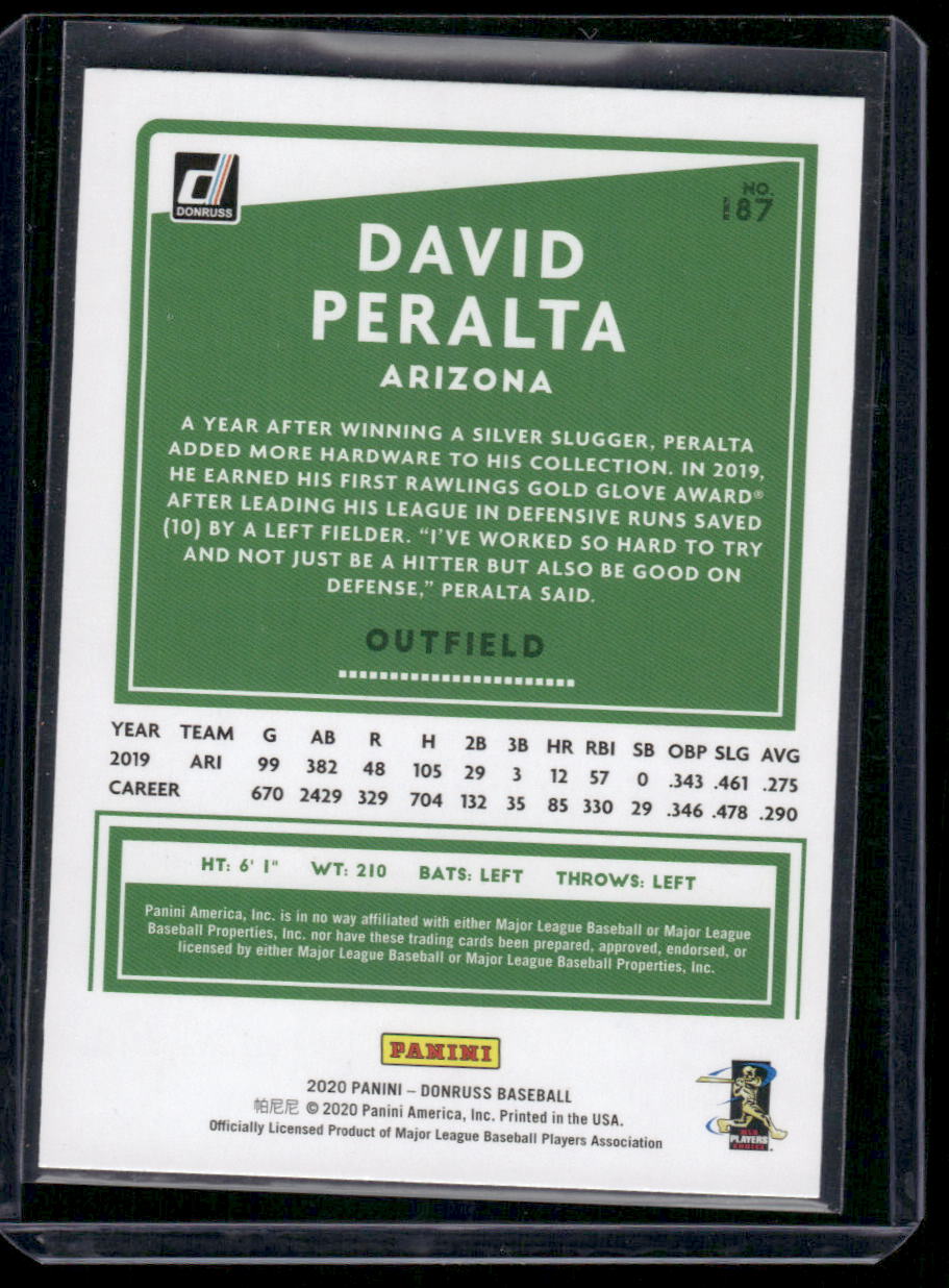 2020 Donruss David Peralta #187 Baseball