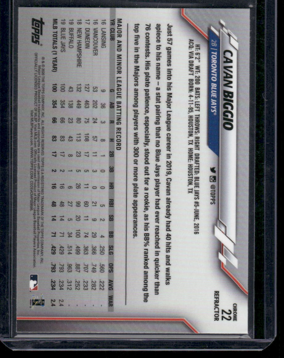 2020 Topps Chrome Cavan Biggio #22 Baseball