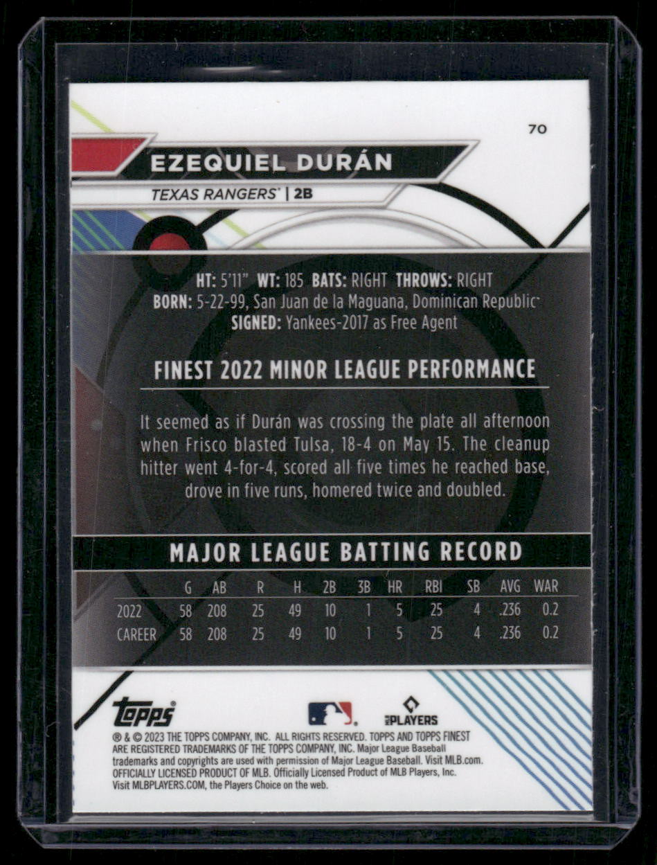 2023 Topps Finest Ezequiel Durán #70 RC Baseball