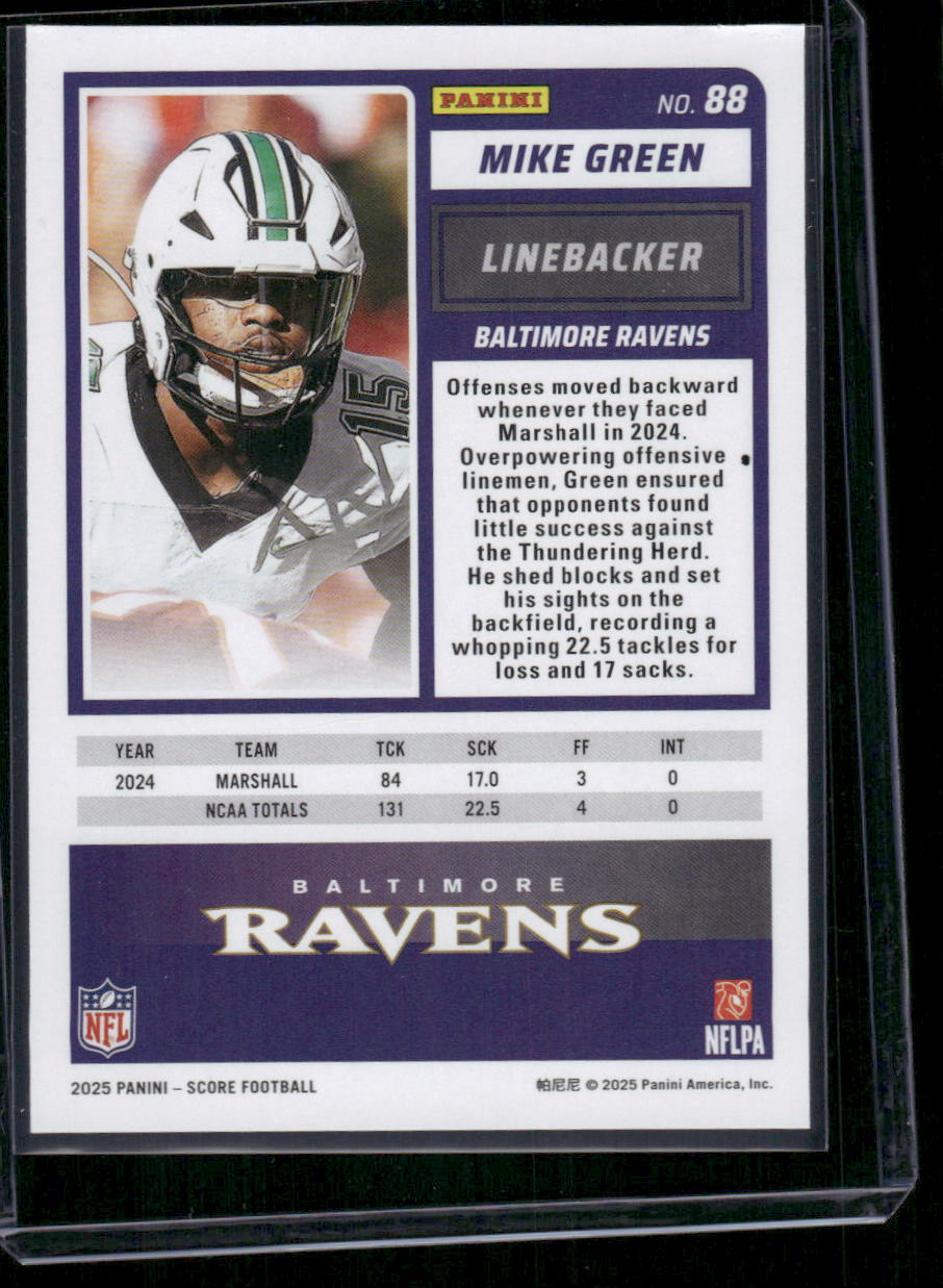 2025 Panini Score Mike Green #88 RC Football