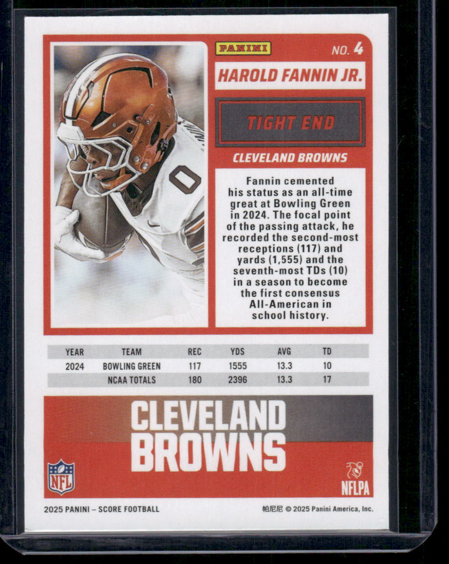 2025 Panini Score Rookie Harold Fannin Jr. #4 RC Football