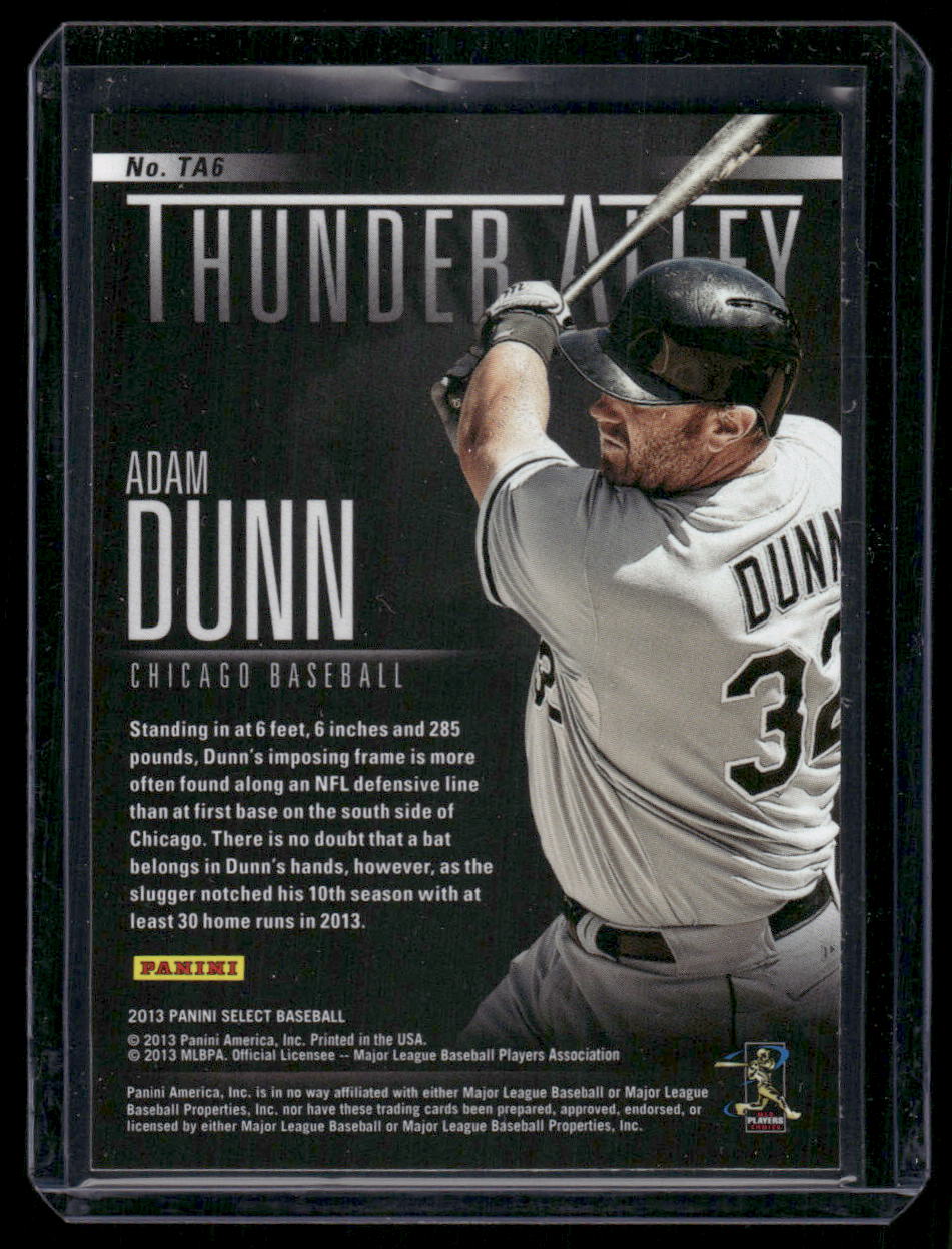 2013 Panini Select Thunder Alley Adam Dunn #TA6 Baseball