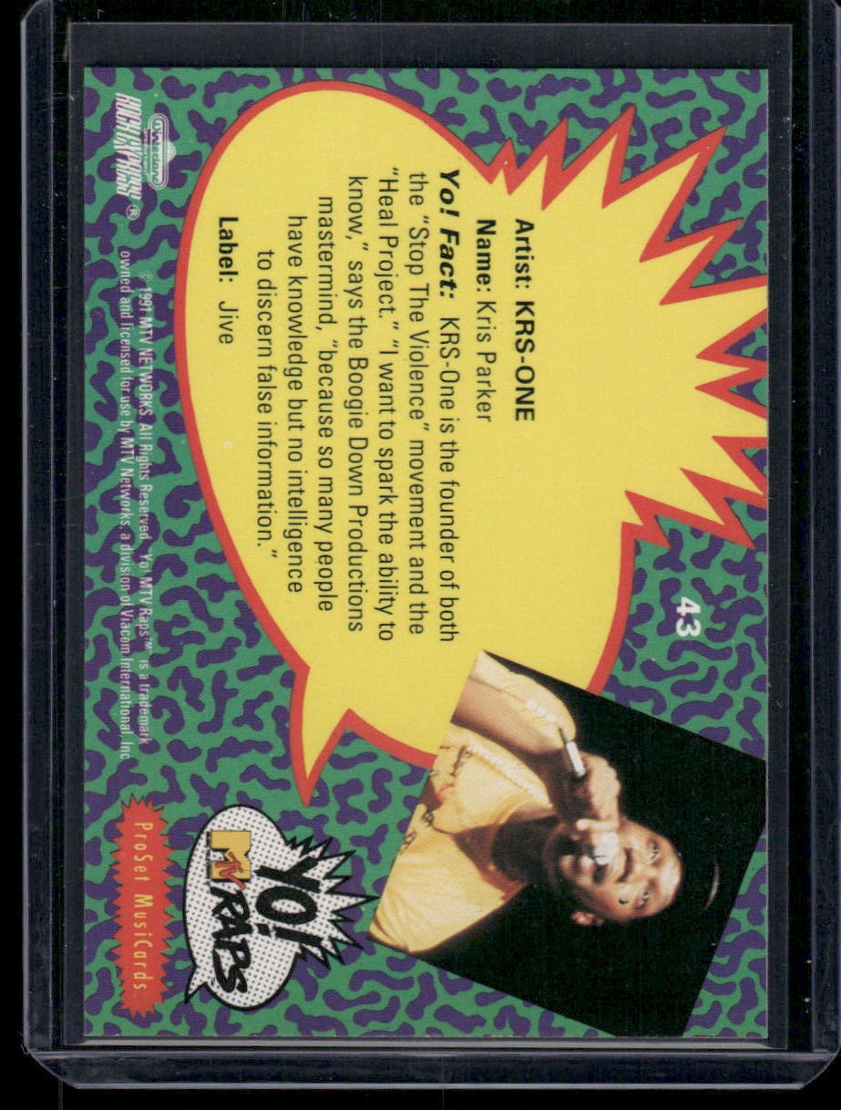 1991 ProSet MusicCards Yo! MTV Raps KRS-ONE #43