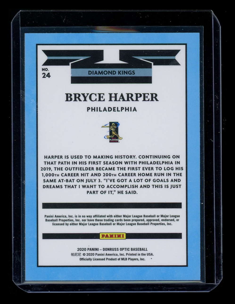 2020 Panini Donruss Optic Diamond Kings Bryce Harper #24 Baseball