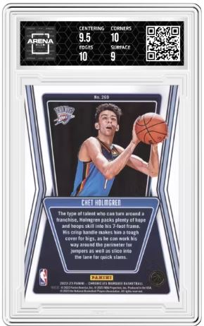 2022-23 Panini Chronicles Chet Holmgren #269 Marquee Basketball Arena Club 9.5