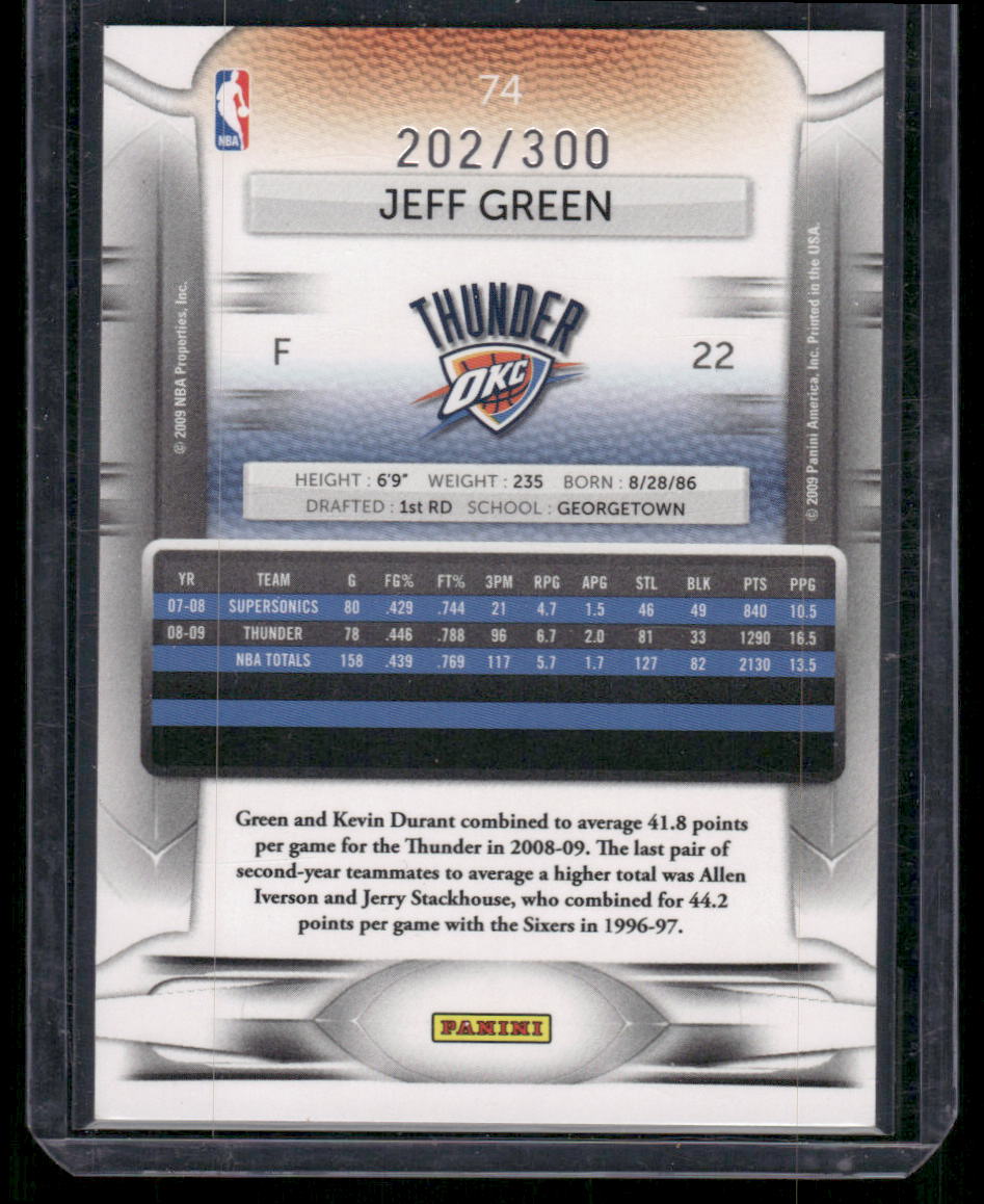 2009-10 Panini Prestige Bonus Shots Jeff Green #74 Basketball