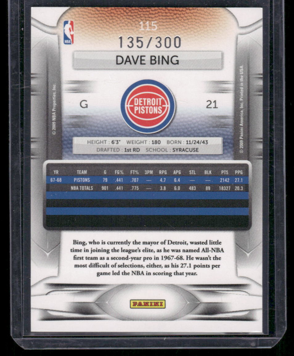 2009 Panini Prestige Bonus Shots Dave Bing #115 135/300 Basketball