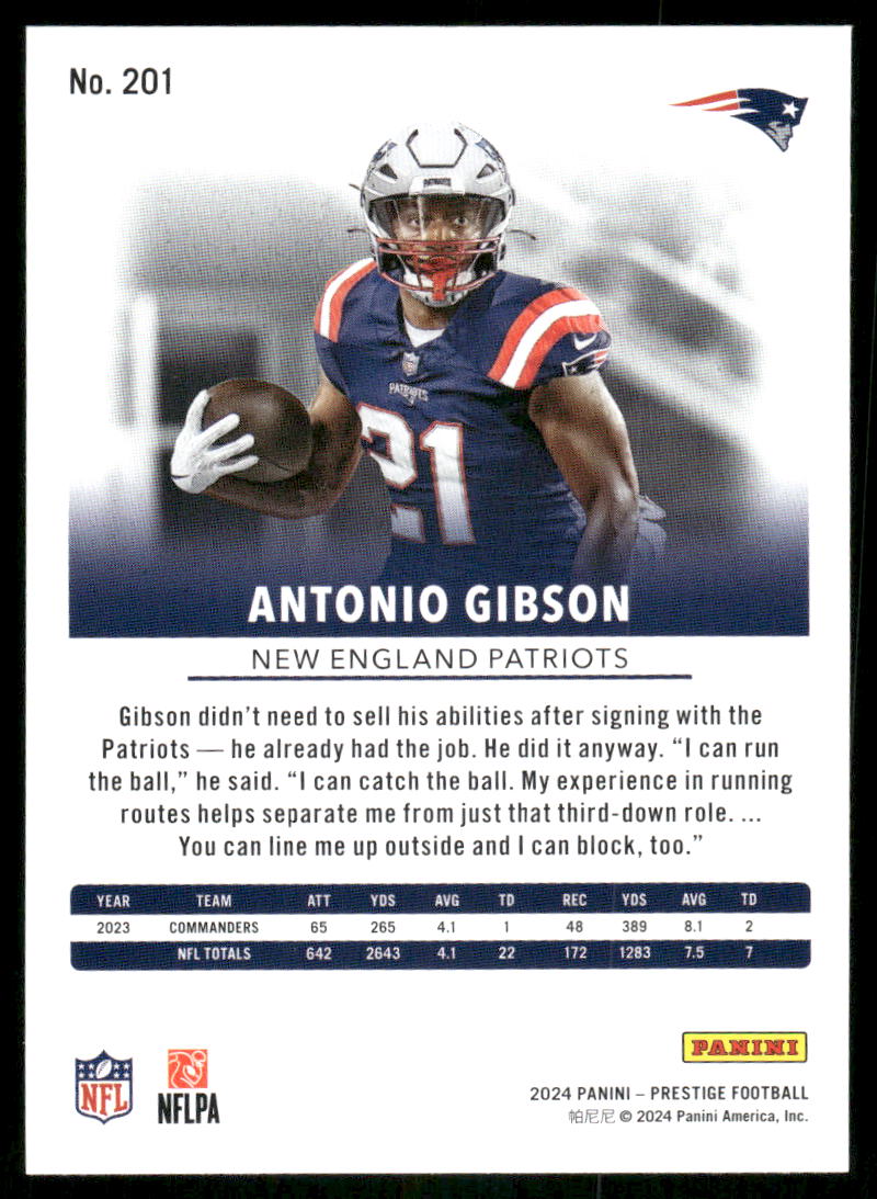 2024 Panini Prestige Antonio Gibson #201 Football