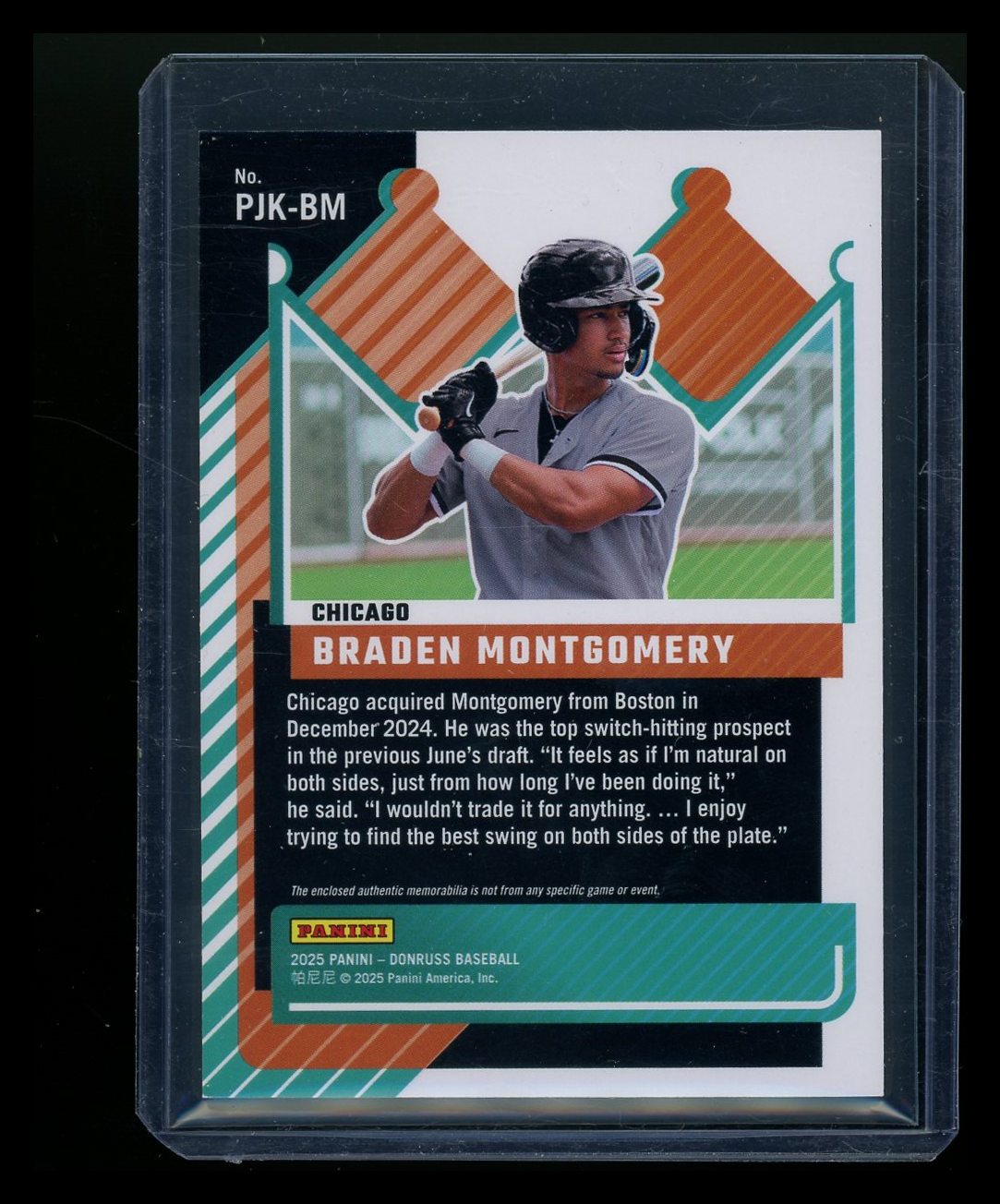 2025 Panini Donruss Jersey Kings Braden Montgomery #PJK-BM Baseball