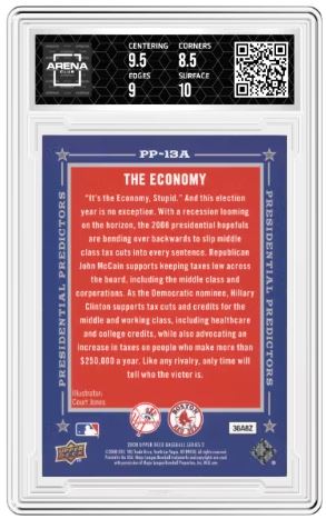 2008 Upper Deck Presidential Predictors McCain/Clinton #PP-13A Arena Club 9