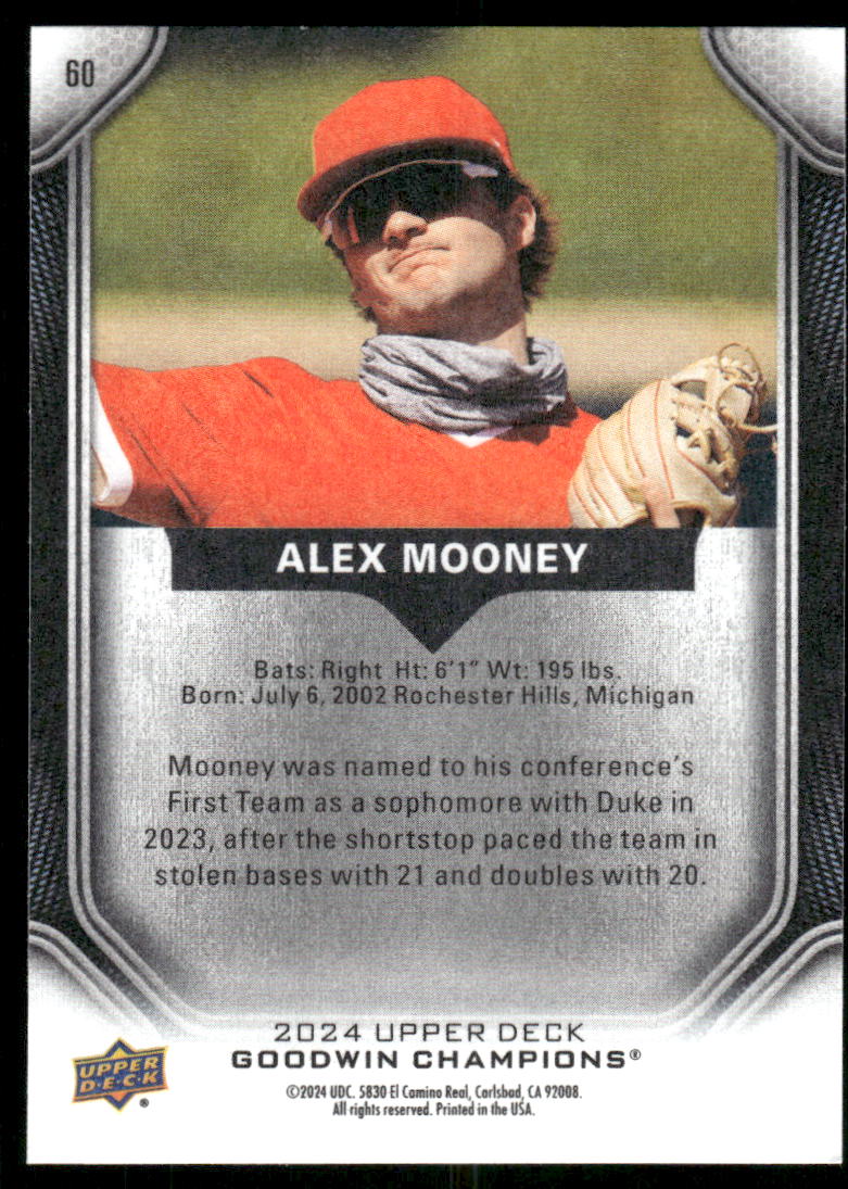 2024 Upper Deck Goodwin Champions Alex Mooney #60 Baseball