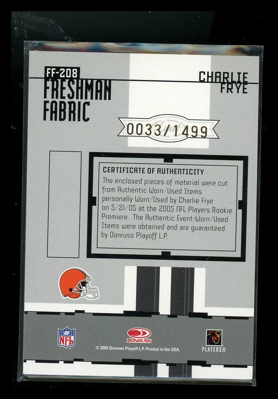2005 Donruss Playoff Absolute Memorabilia Charlie Frye #FF-208 0033/1499