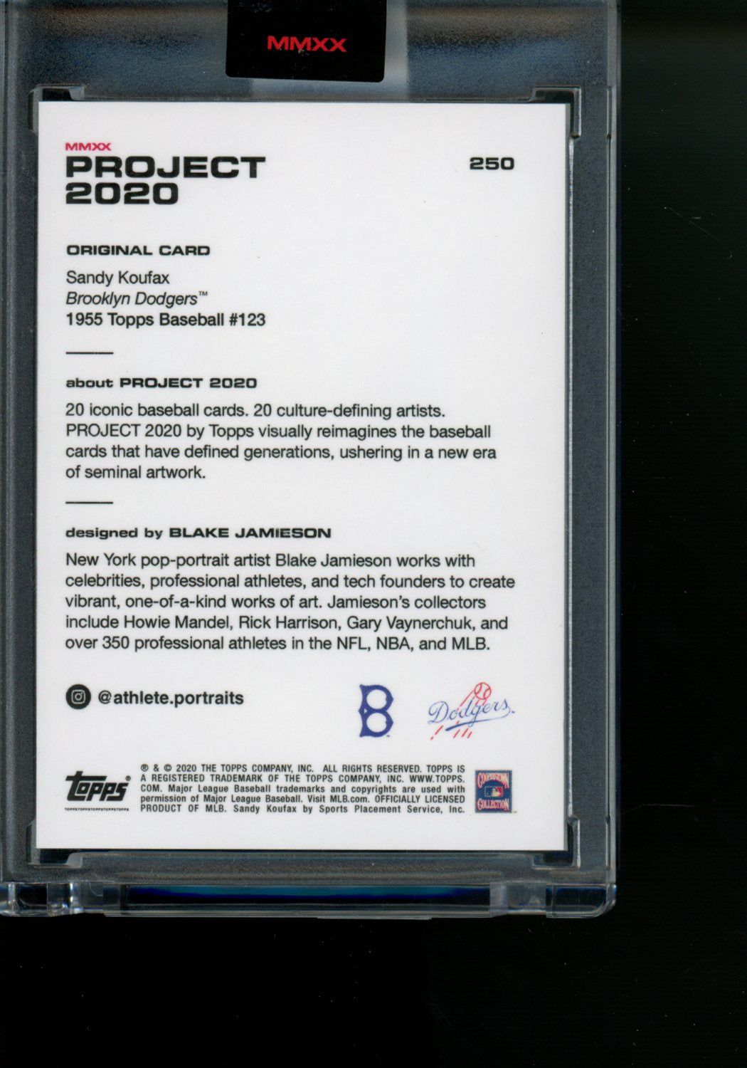 2020 Topps Project 2020 Sandy Koufax #250 Baseball