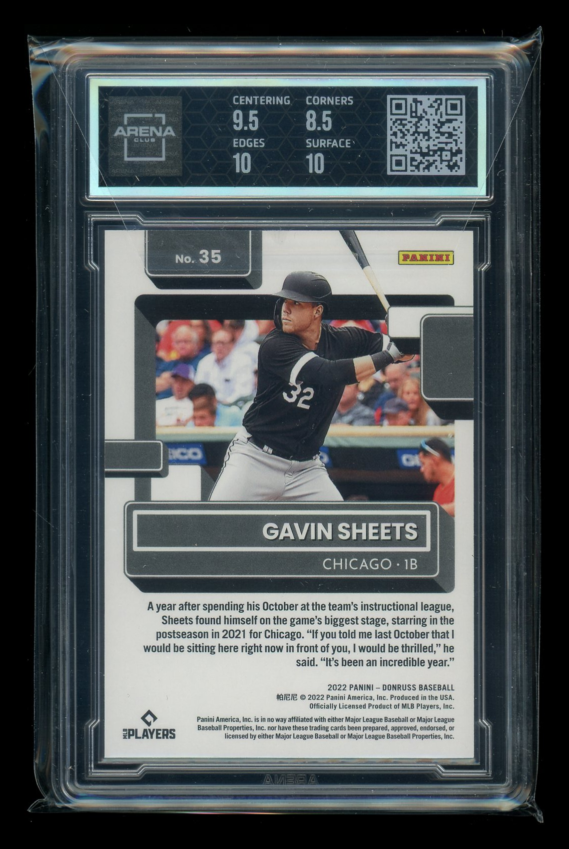 2022 Panini Donruss Rated Rookie Red Gavin Sheets #35 1509/2022 Arena Club 9