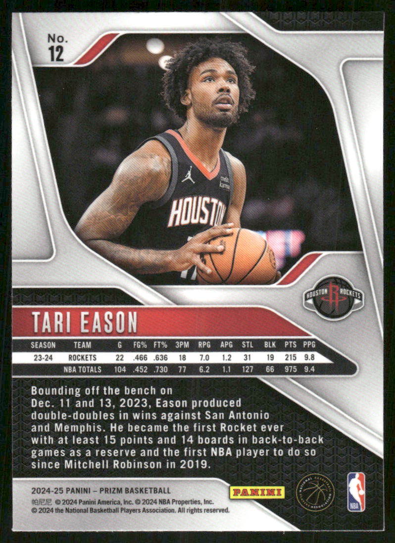 2024-25 Panini Prizm Tari Eason #12 Basketball
