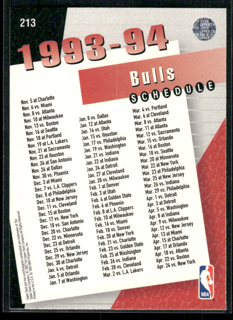 1993-94 Upper Deck Michael Jordan #213 Basketball