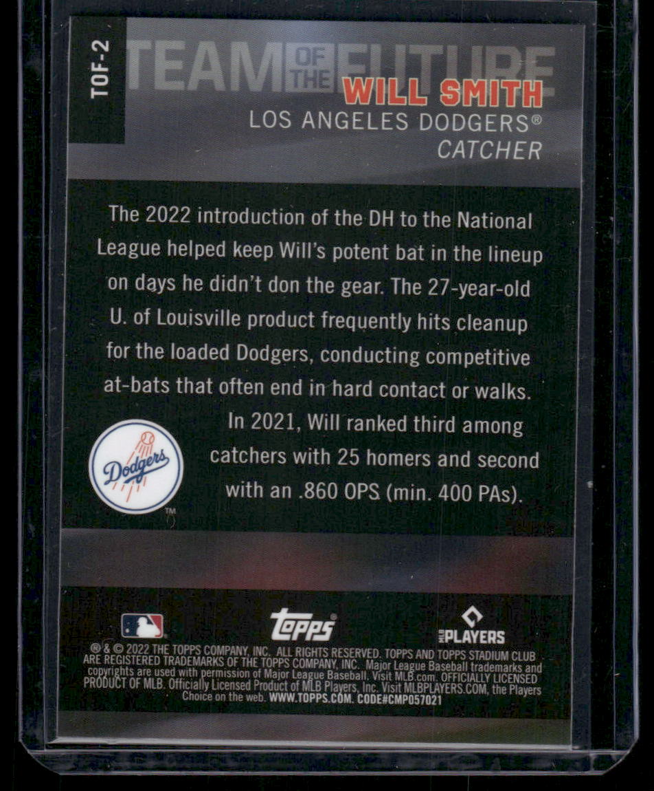 2022 Topps Stadium Club Chrome Team of the Future Will Smith #TOF-2 Baseball