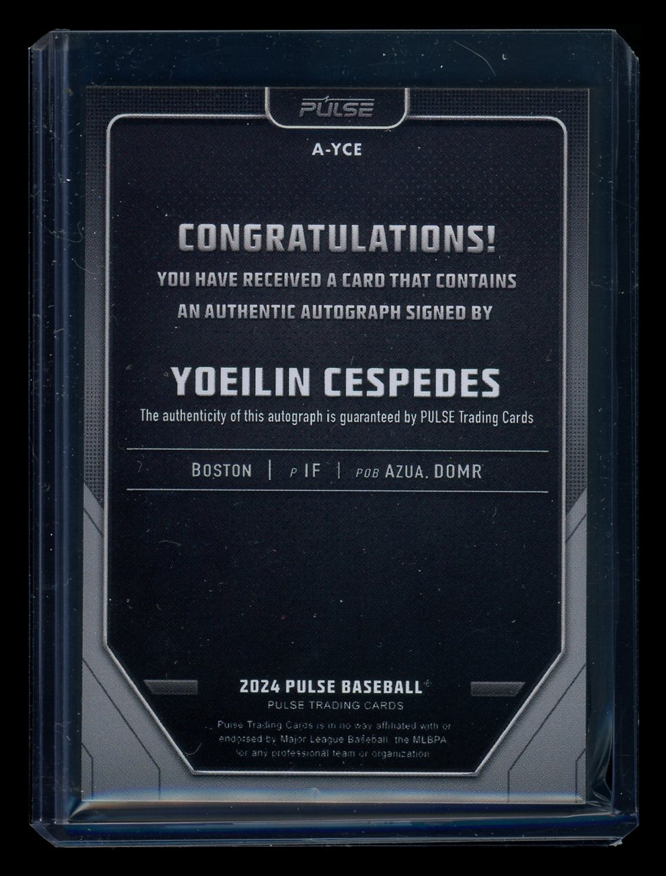 2024 Pulse Baseball Yoeilin Cespedes #A-YCE Auto Baseball