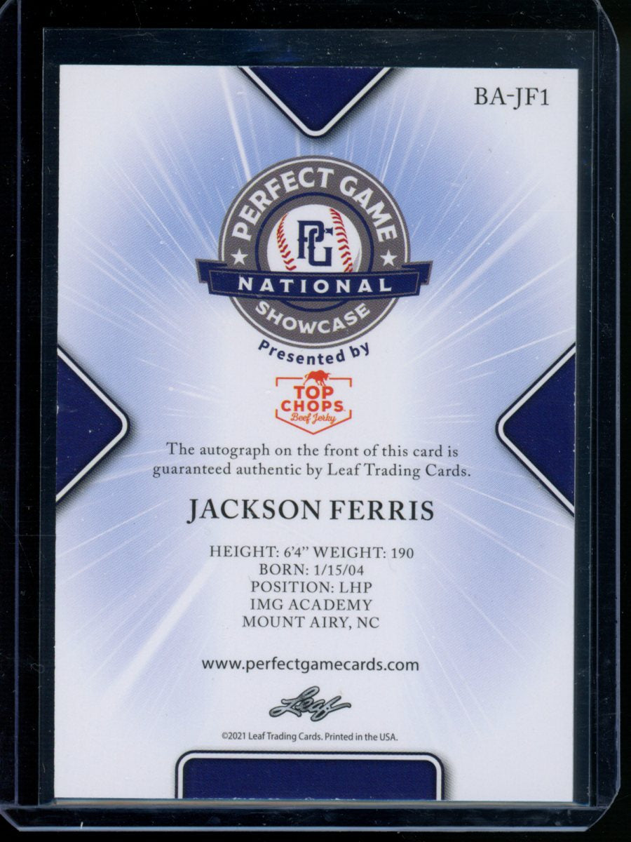 2021 Leaf Perfect Game National Showcase Jackson Ferris #BA-JF1 1/1 Auto