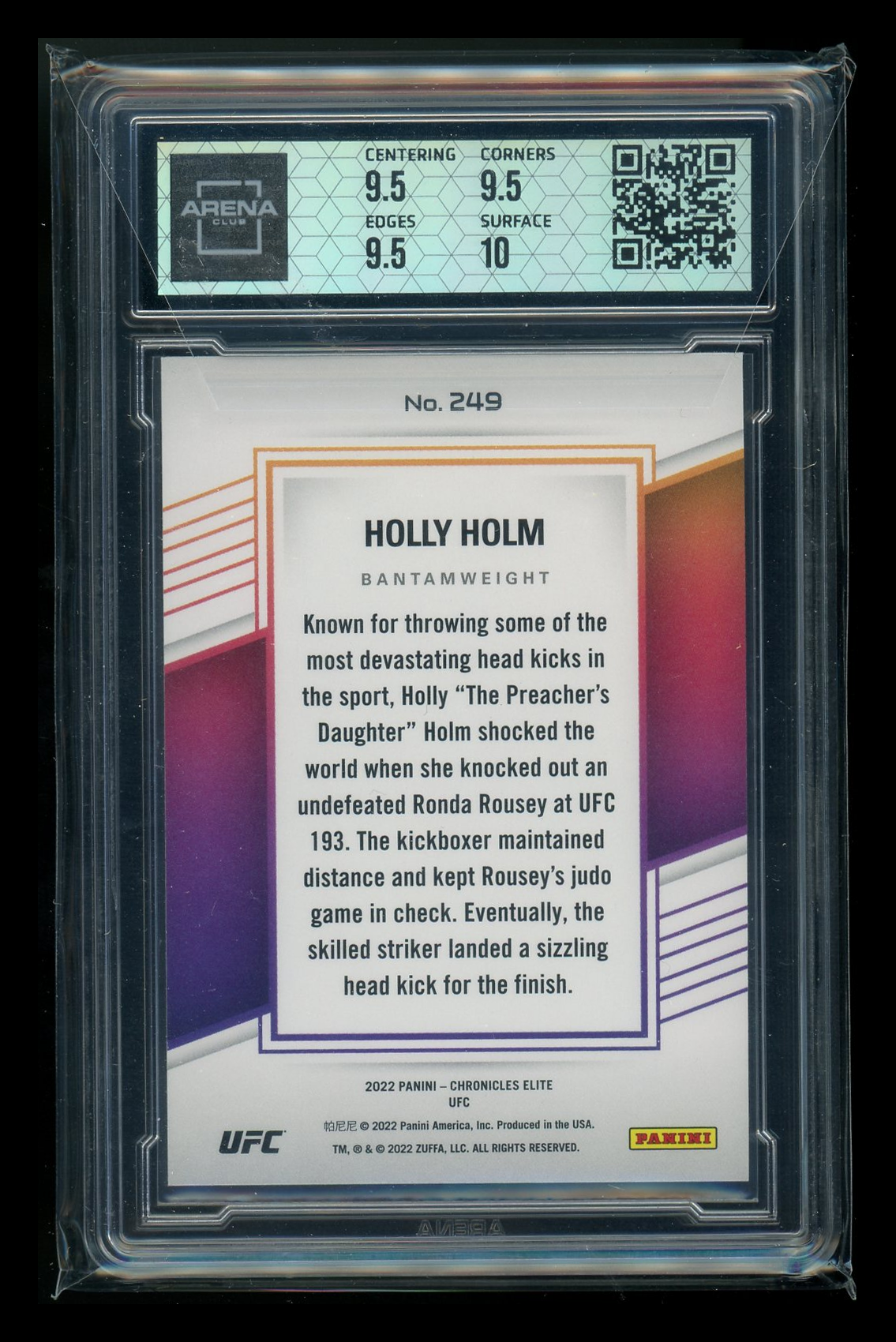 2022 Panini Chronicles Elite Holly Holm #249 MMA Arena Club 10