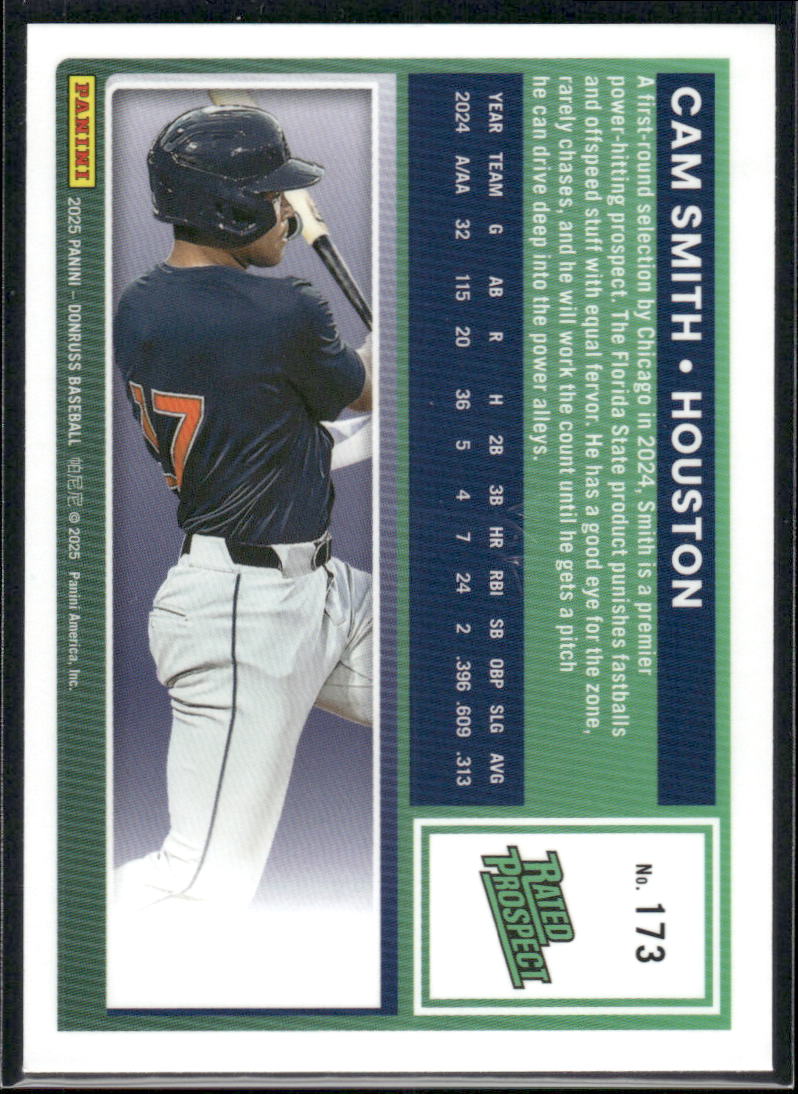 2025 Donruss Cam Smith #173 Optic Rated Prospect Baseball
