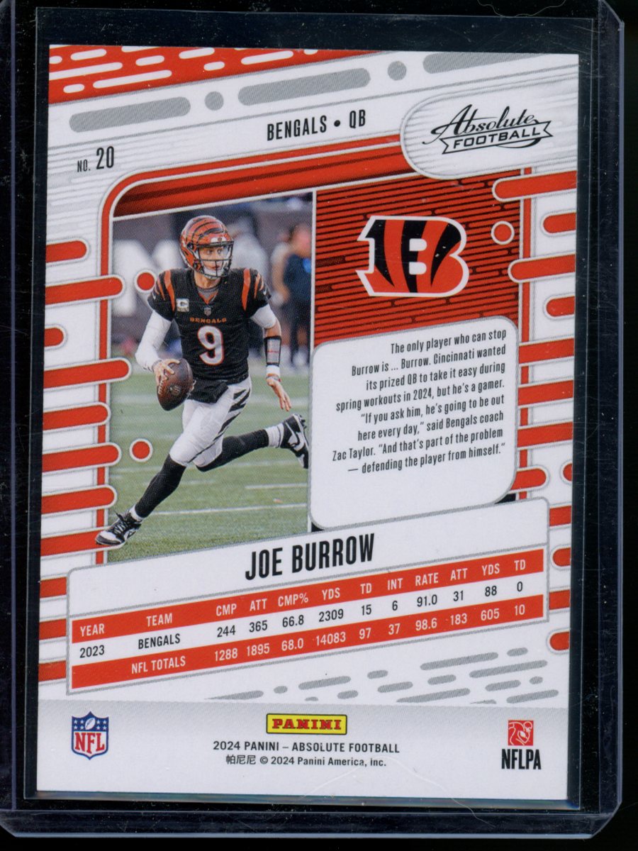 2024 Panini Absolute Joe Burrow #20 Green Football