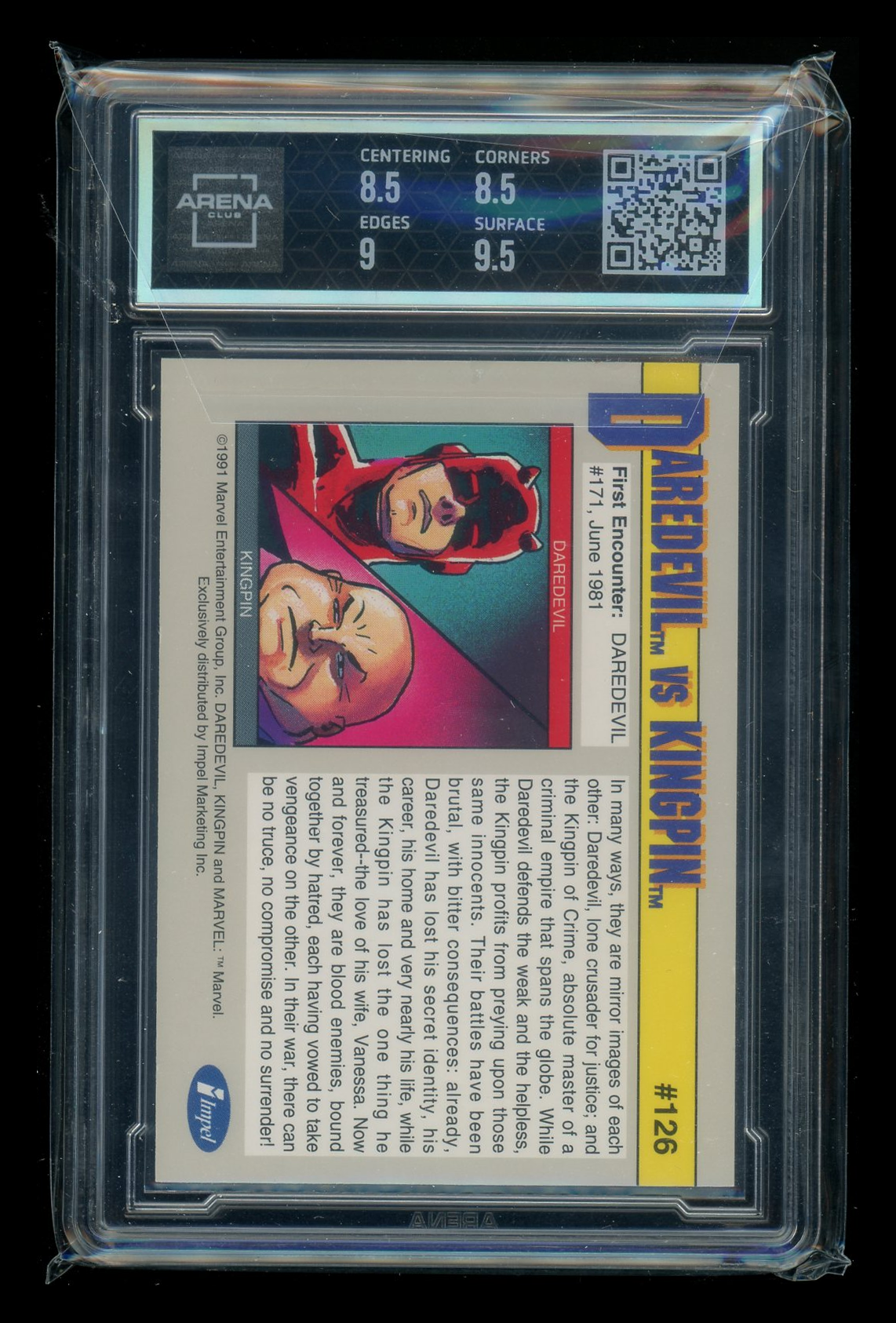1991 Impel Marvel Universe Daredevil Kingpin #126 Arena Club 9