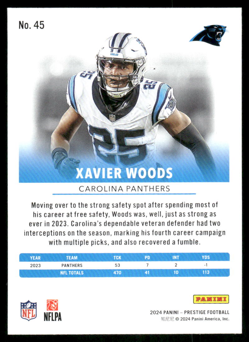 2024 Panini Prestige Xavier Woods #45 Football