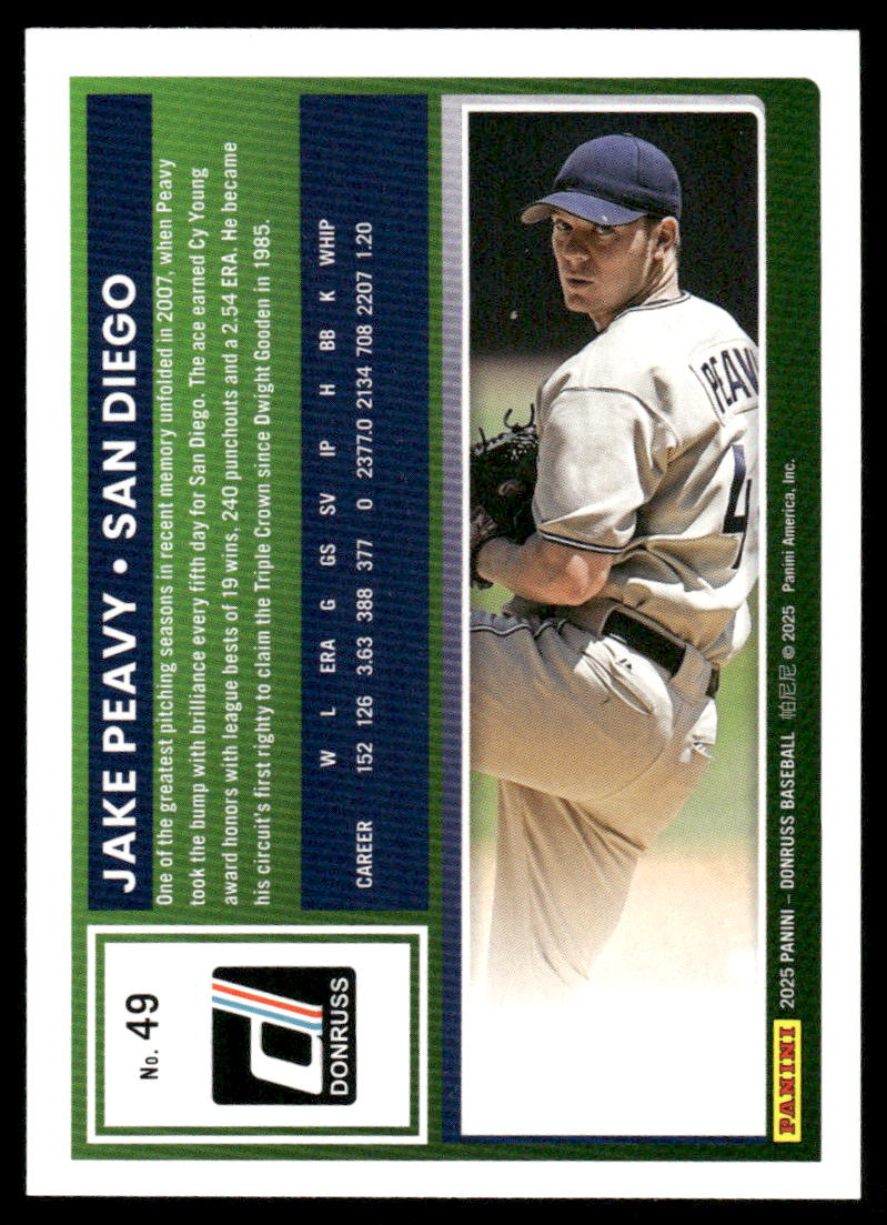 2025 Donruss Jake Peavy #49 Baseball