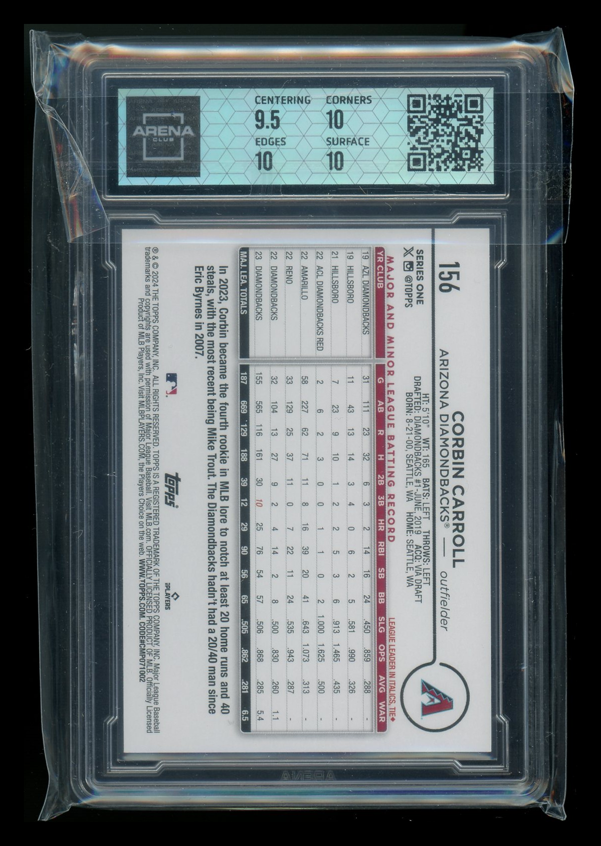 2024 Topps Corbin Carroll #156 Baseball Arena Club 10
