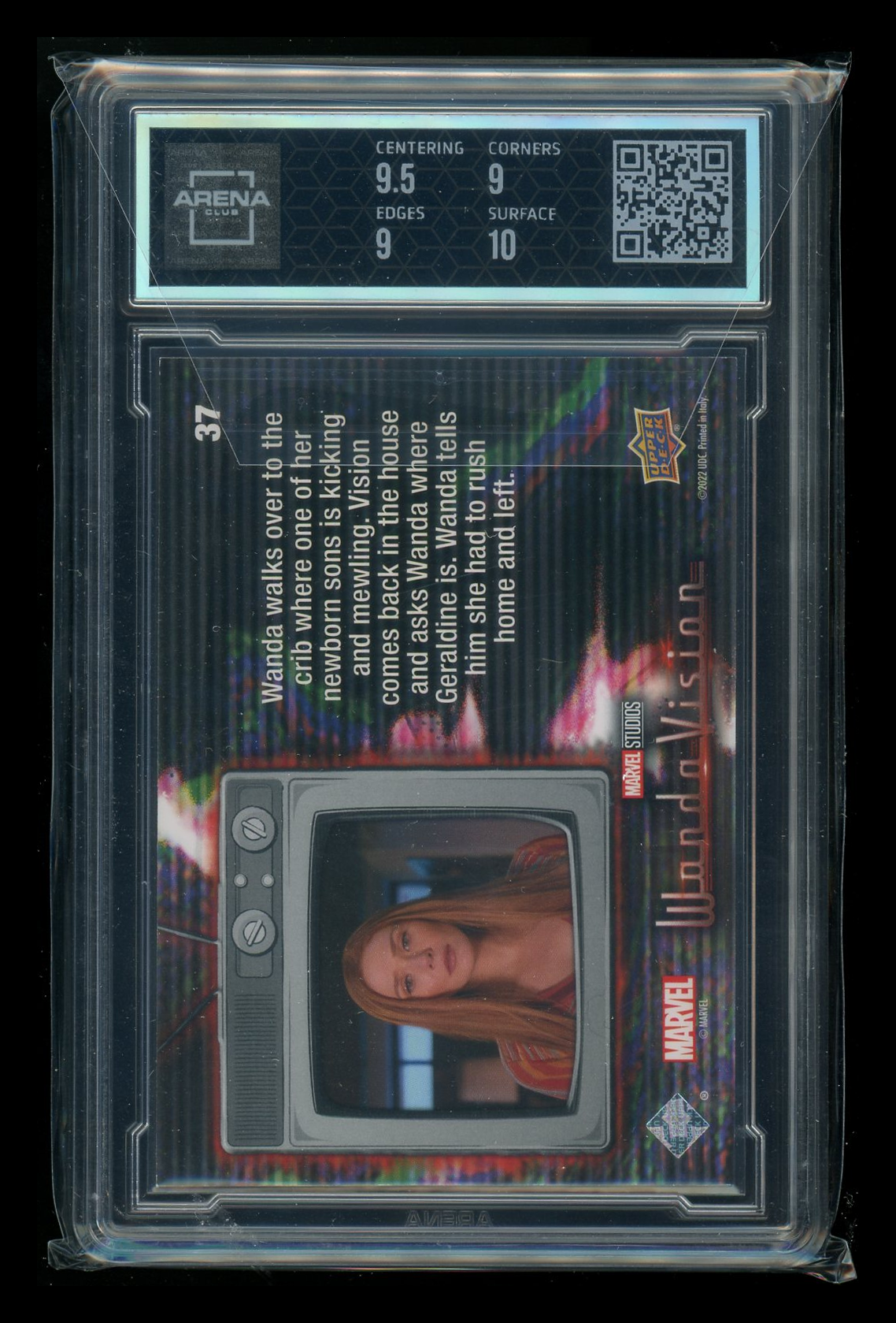 2022 Upper Deck WandaVision Red Scarlet Wanda Maximoff #37 Arena Club 9.5