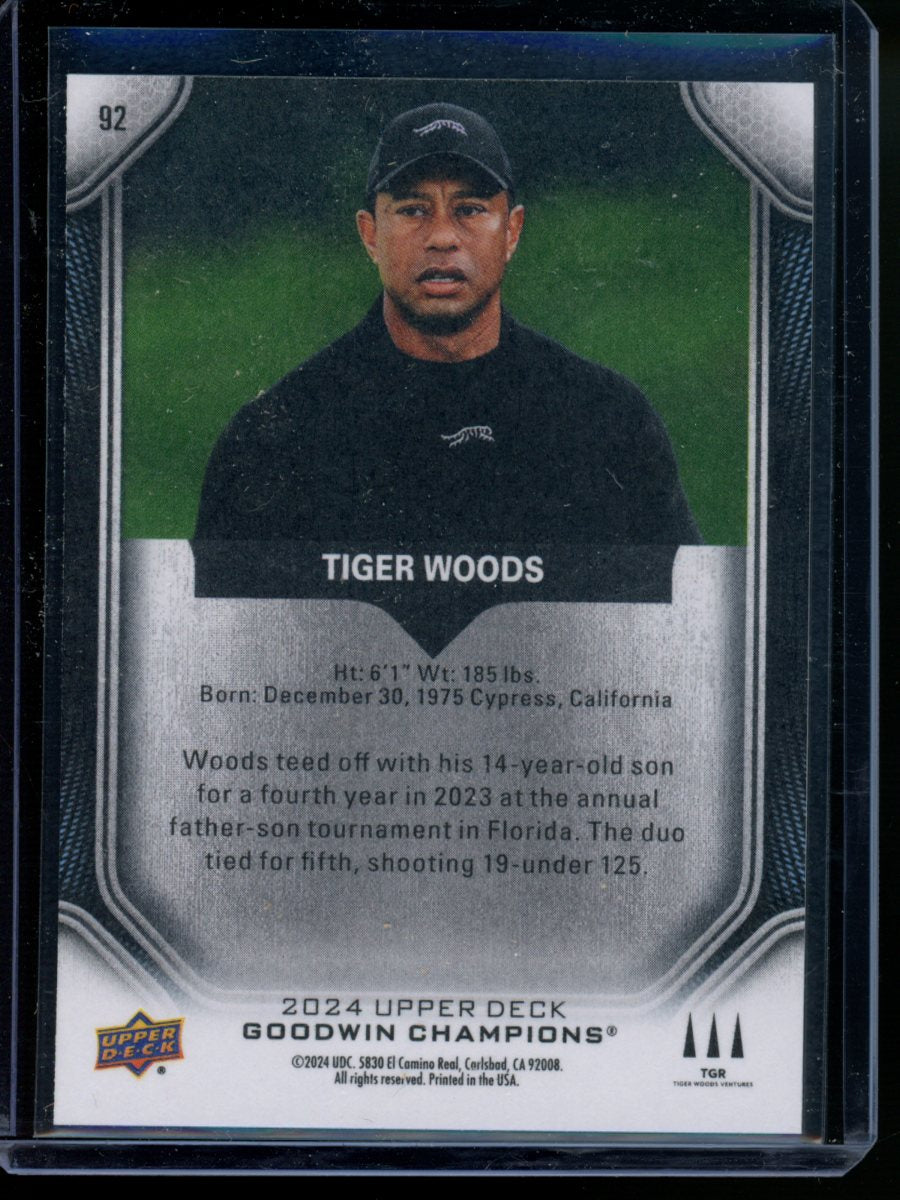 2024 Upper Deck Goodwin Champions Tiger Woods #92 Golf