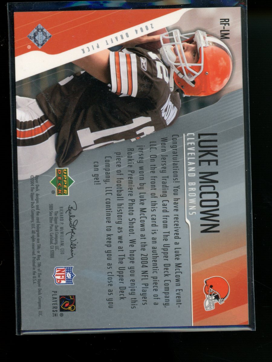 2004 Upper Deck Rookie Futures Jerseys Luke McCown #RF-LM Jersey Patch Football