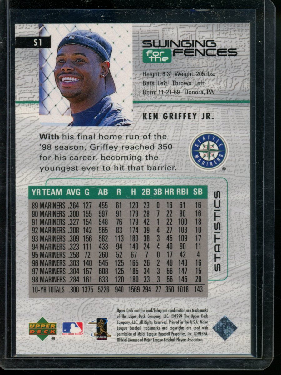 1999 Upper Deck Swinging for the Fences Ken Griffey Jr. #S1 Baseball