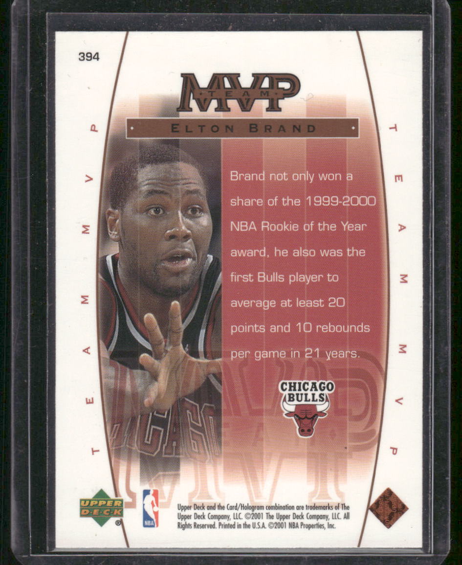 2001-02 Upper Deck MVP Elton Brand #394 Basketball