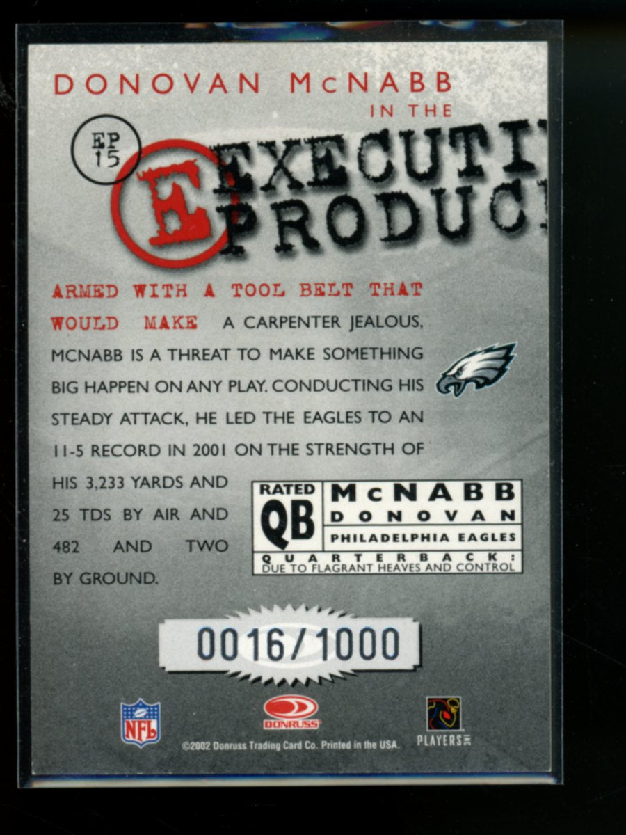 2001 Donruss Elite Donovan McNabb #EP-15 0016/1000 Football
