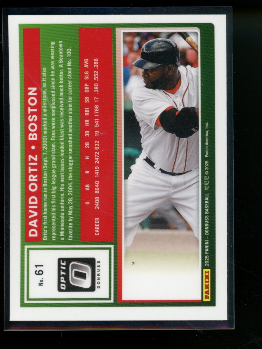 2025 Donruss Optic David Ortiz #61 Baseball