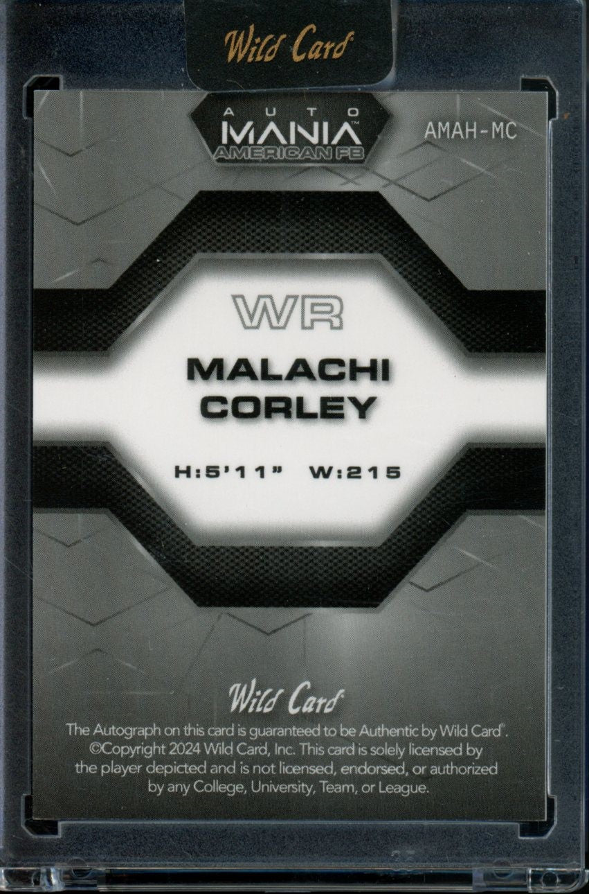 2024 Wild Card Auto Mania American FB Malachi Corley #AMAH-MC 1/1 Autograph