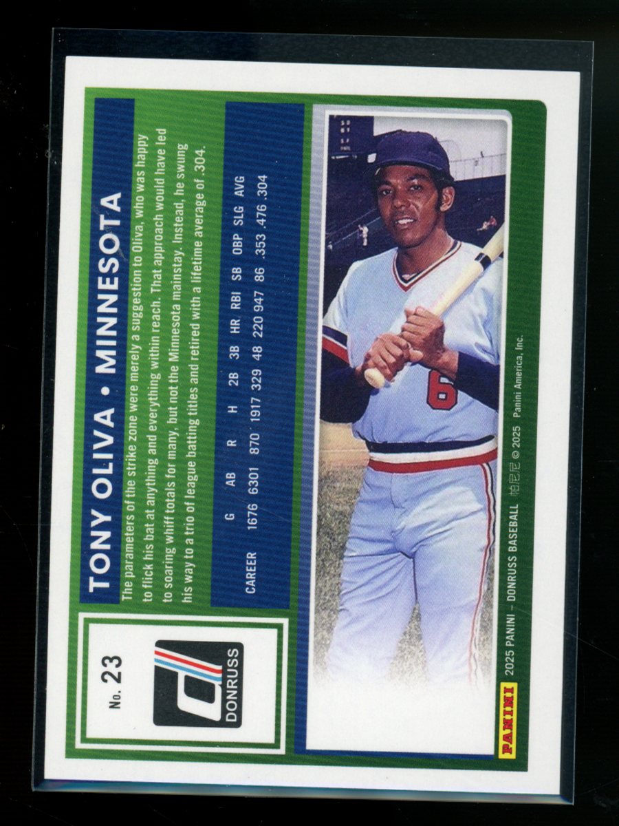 2025 Donruss Tony Oliva #23 Red & Blue Foil Baseball