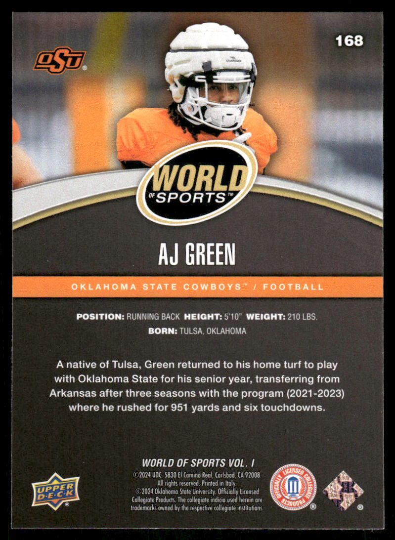 2025 Upper Deck World Sports AJ Green #168 Football