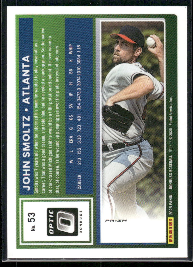 2025 Donruss John Smoltz #53 Black Circles Optic Baseball