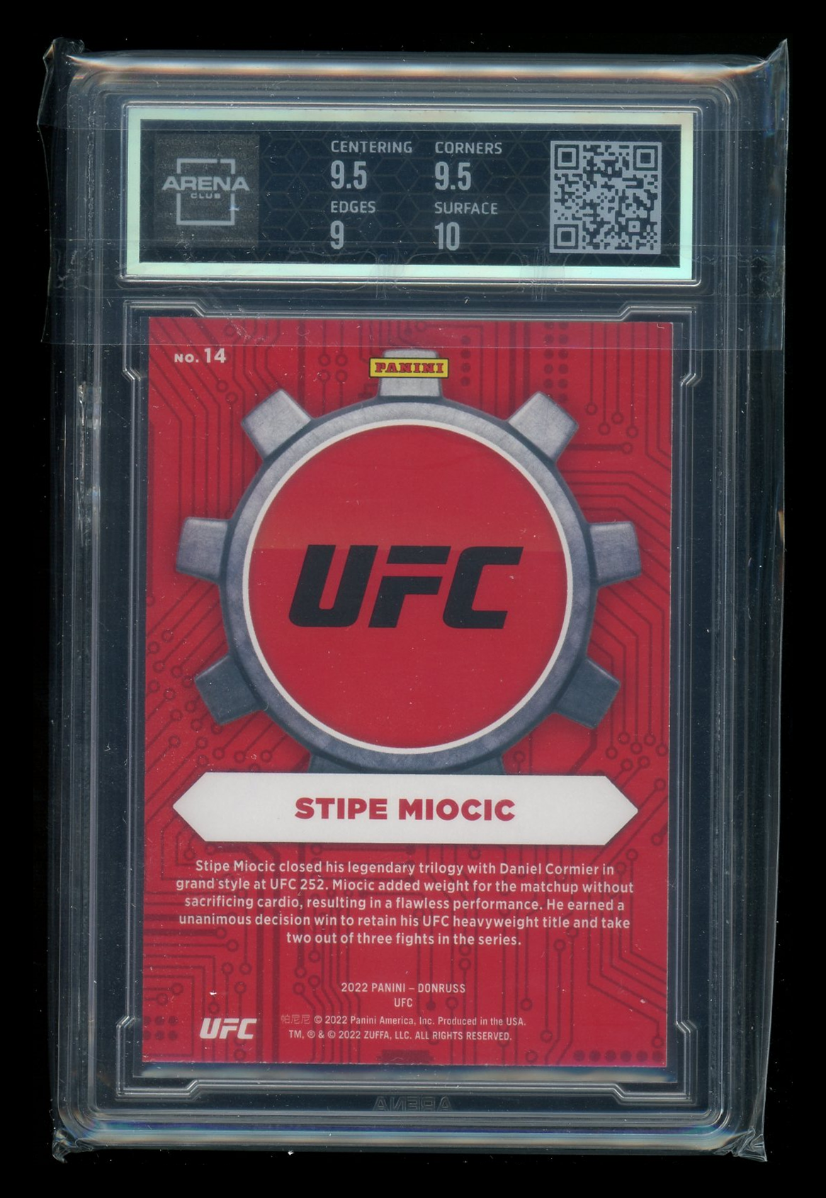 2022 Panini Donruss Craftsmen Stipe Miocic #14 Arena Club 9.5