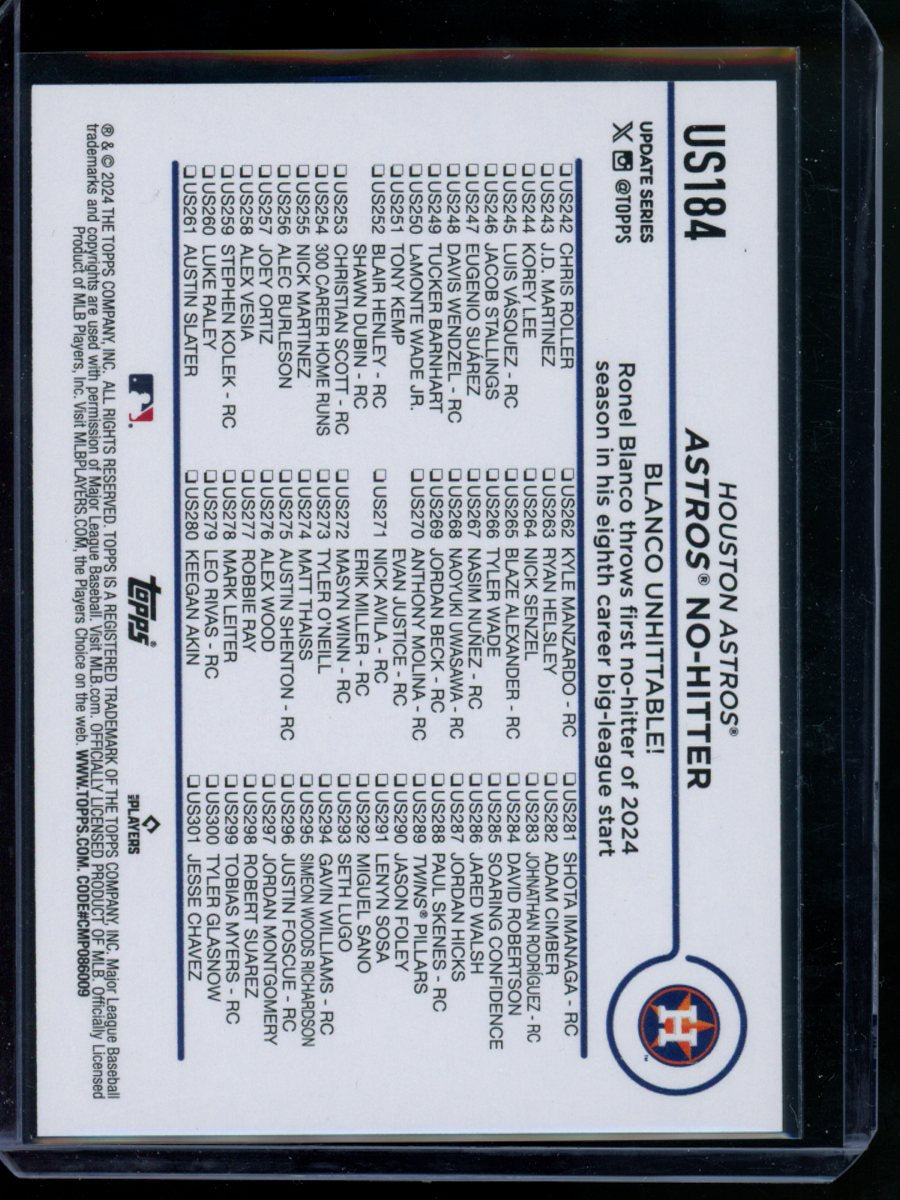 2024 Topps Ronel Blanco #US184 RC Baseball