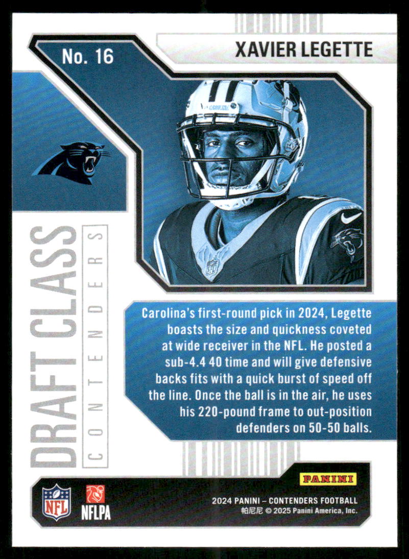 2025 Panini Contenders Draft Class Xavier Legette #16 RC Football