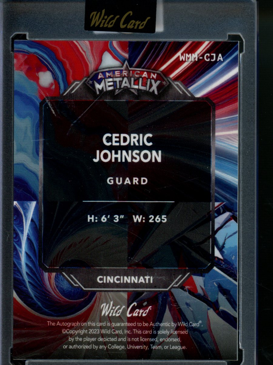 2023 Wild Card American MetalLix Cedric Johnson #WMM-CJA Autograph 7/10 Football