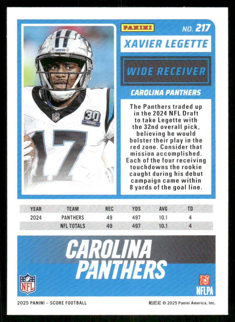 2025 Score A Treat Xavier Legette #217 Football