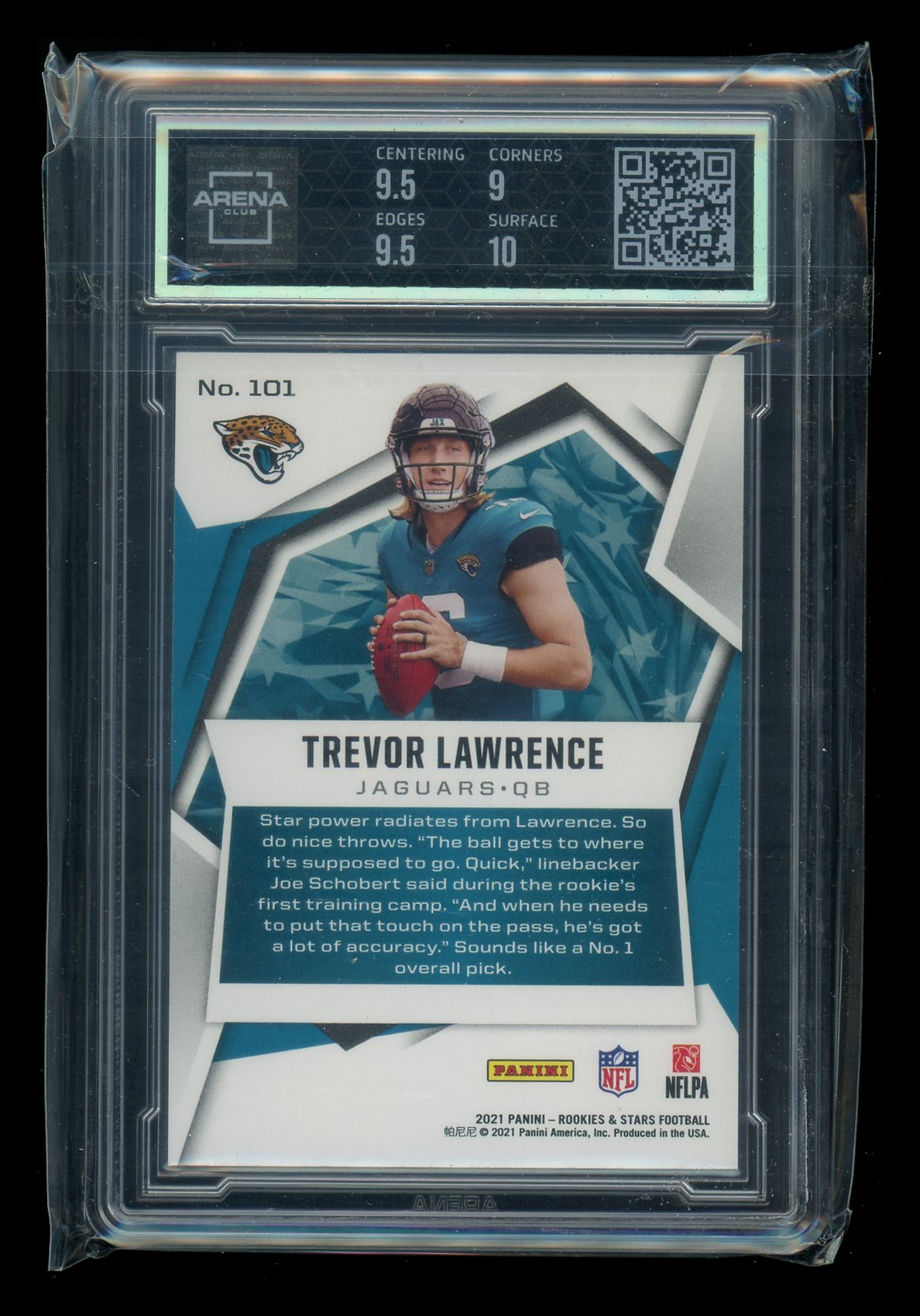 2021 Panini Rookies & Stars Trevor Lawrence #101 RC Football Arena Club 9.5